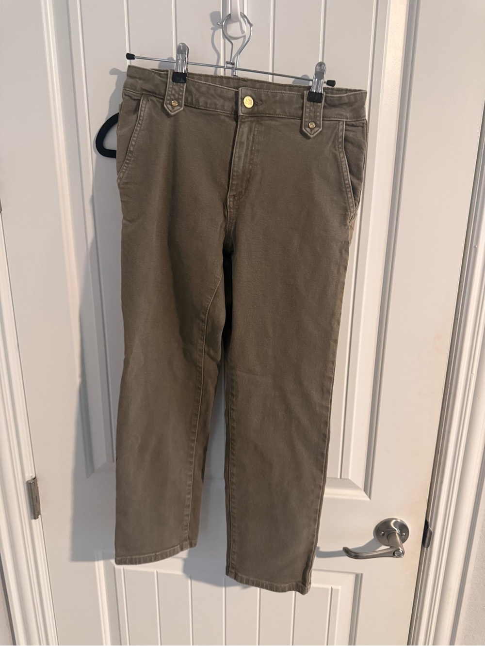 Michael Kors Logo Hardware Straight-Leg Pants – Taupe – Size 4